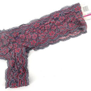 Just Sexy Gray & Pink Lace Cheeky Panties Size 2X NWT plus